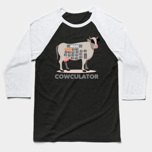 Algebra Math Calculator Funny Problem Solver Cow Moo Baseball T-Shirt